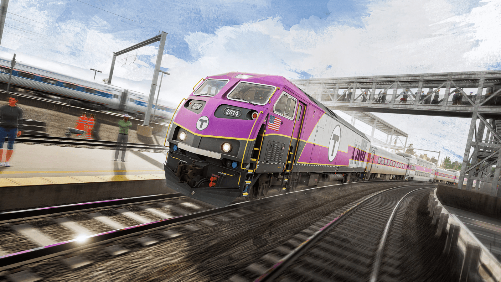 Official Brand Logo of Train Sim World 5 MBTA Providence/Stoughton Line HSP46 Overview From Metruvia Simulation